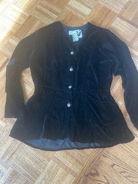VTG Angelheart Designs by Jeanne Engelheart Crushed Velvet Button-Front Jacket